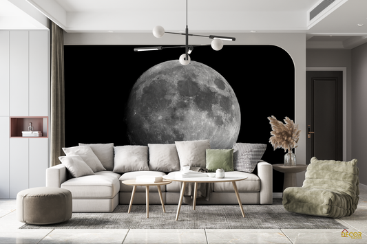 Dark Moon Mural Cosmic Wall Paper Peel