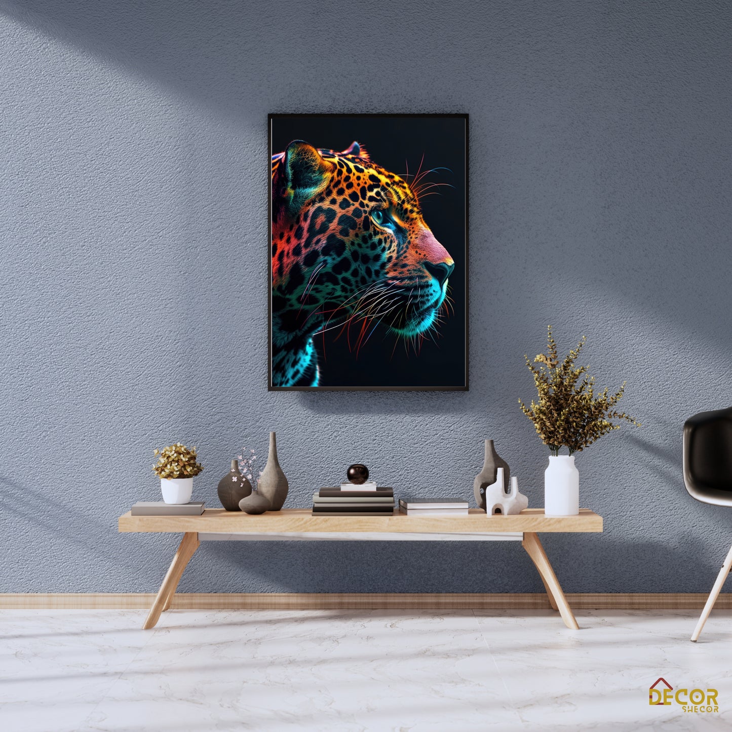 Rainbow Leopard Portrait (Single Panel) Animal Wall Art